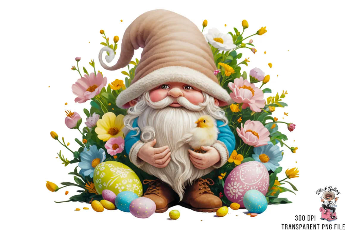 Easter Gnome Clipart PNG Bundle