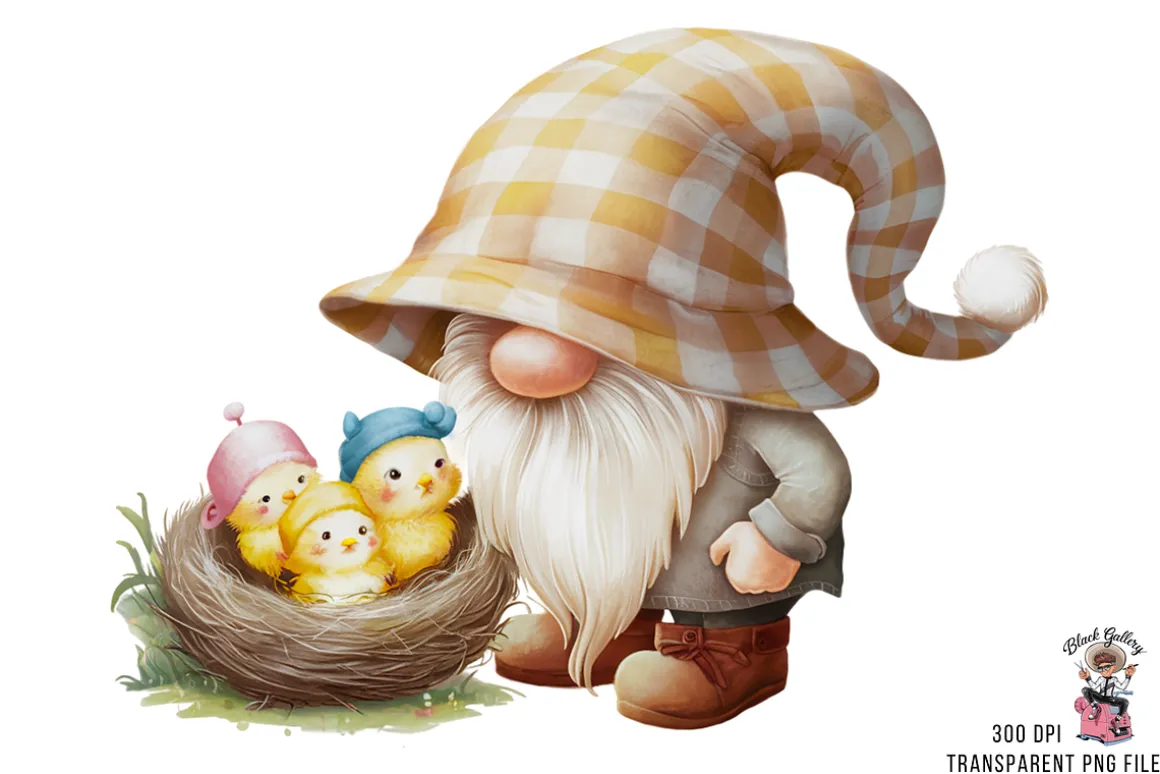 Easter Gnome Clipart PNG Bundle