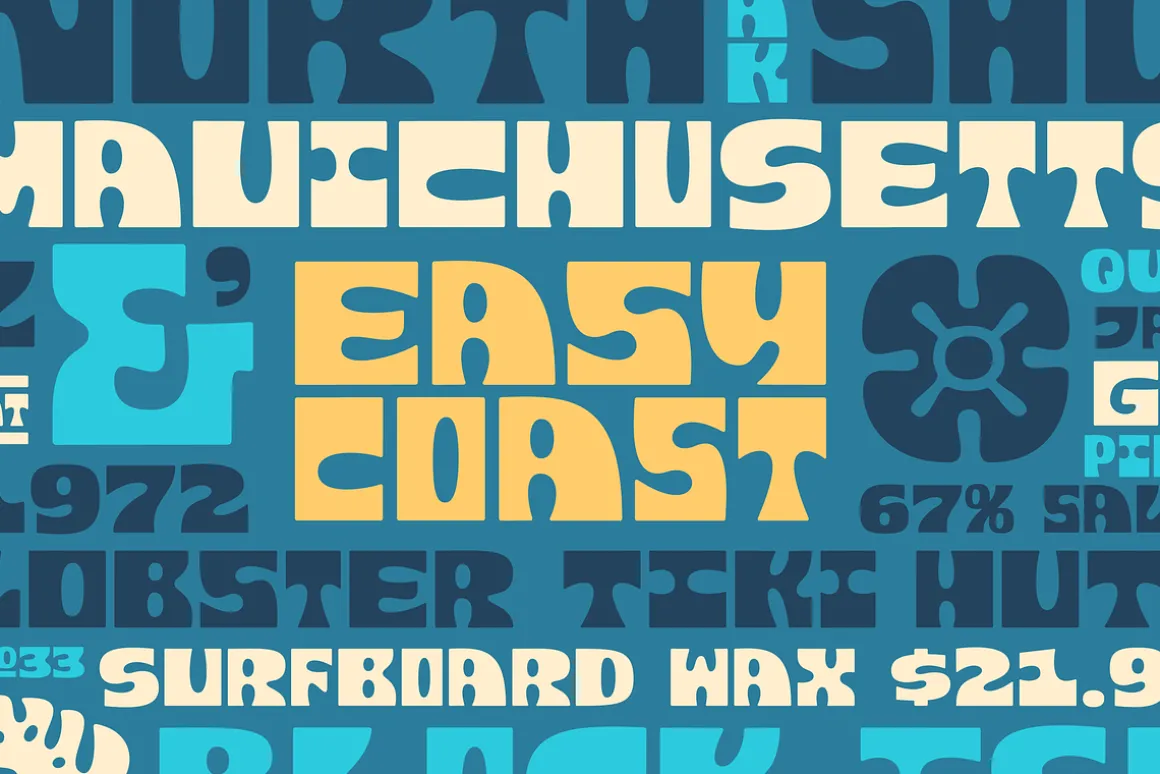 Easy Coast — Wood block font