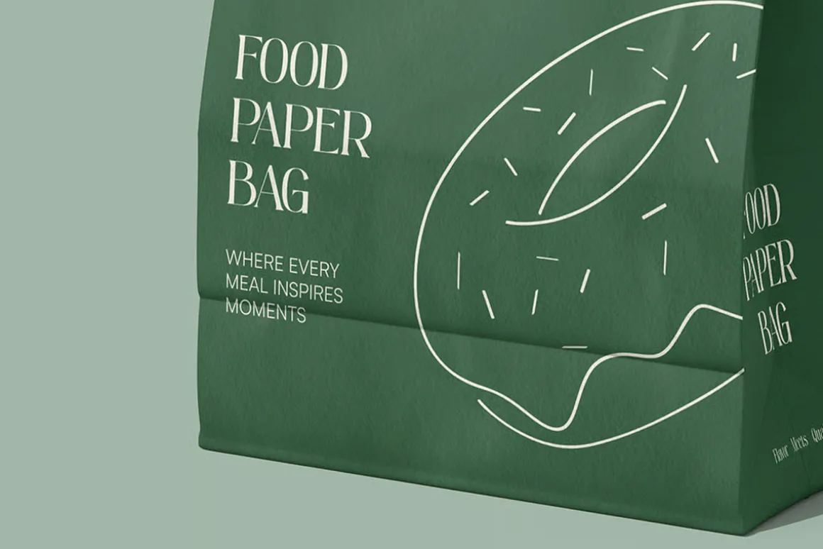 Eco-Friendly Food Paper Bag Mockup