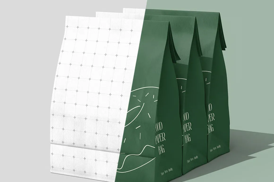 Eco-Friendly Food Paper Bag Mockup