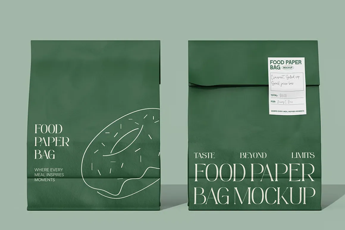 Eco-Friendly Food Paper Bag Mockup