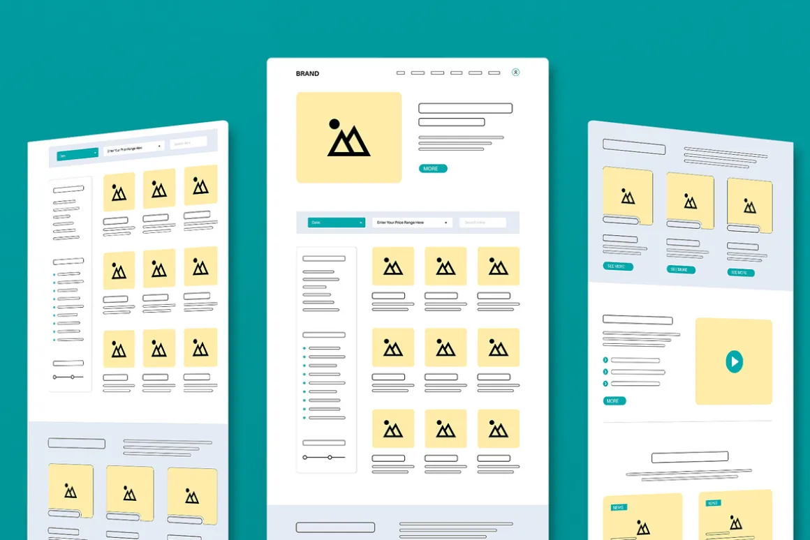eCommerce Wireframe Landing Page