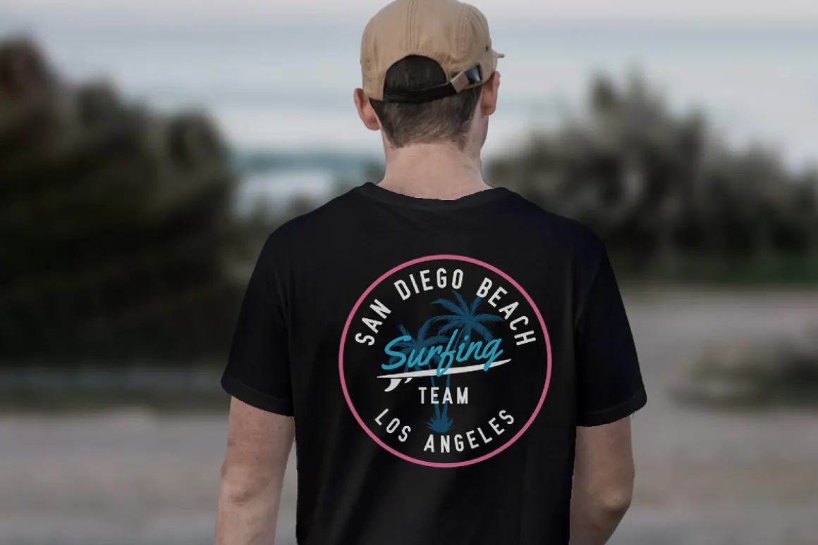 Editable Neon Surf Badges