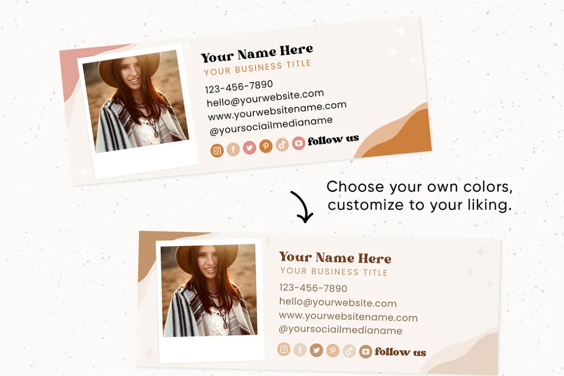Editable Retro Email Signature Canva