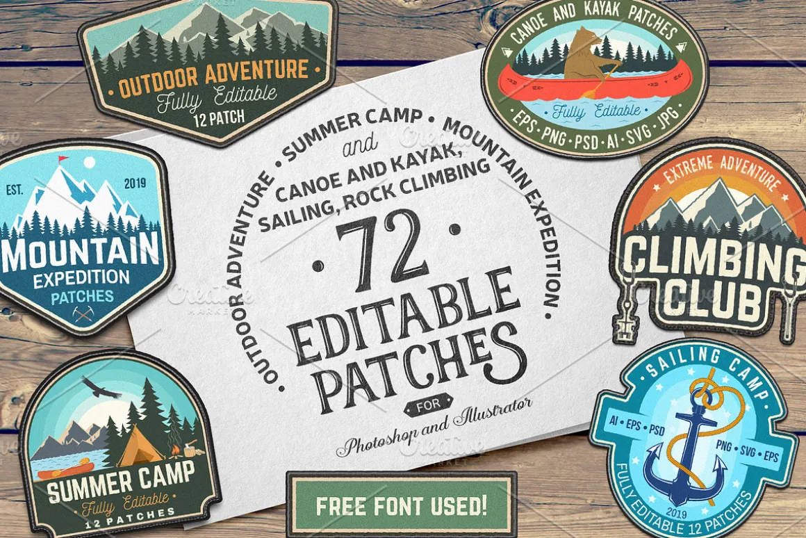156 Editable Badges and Patches