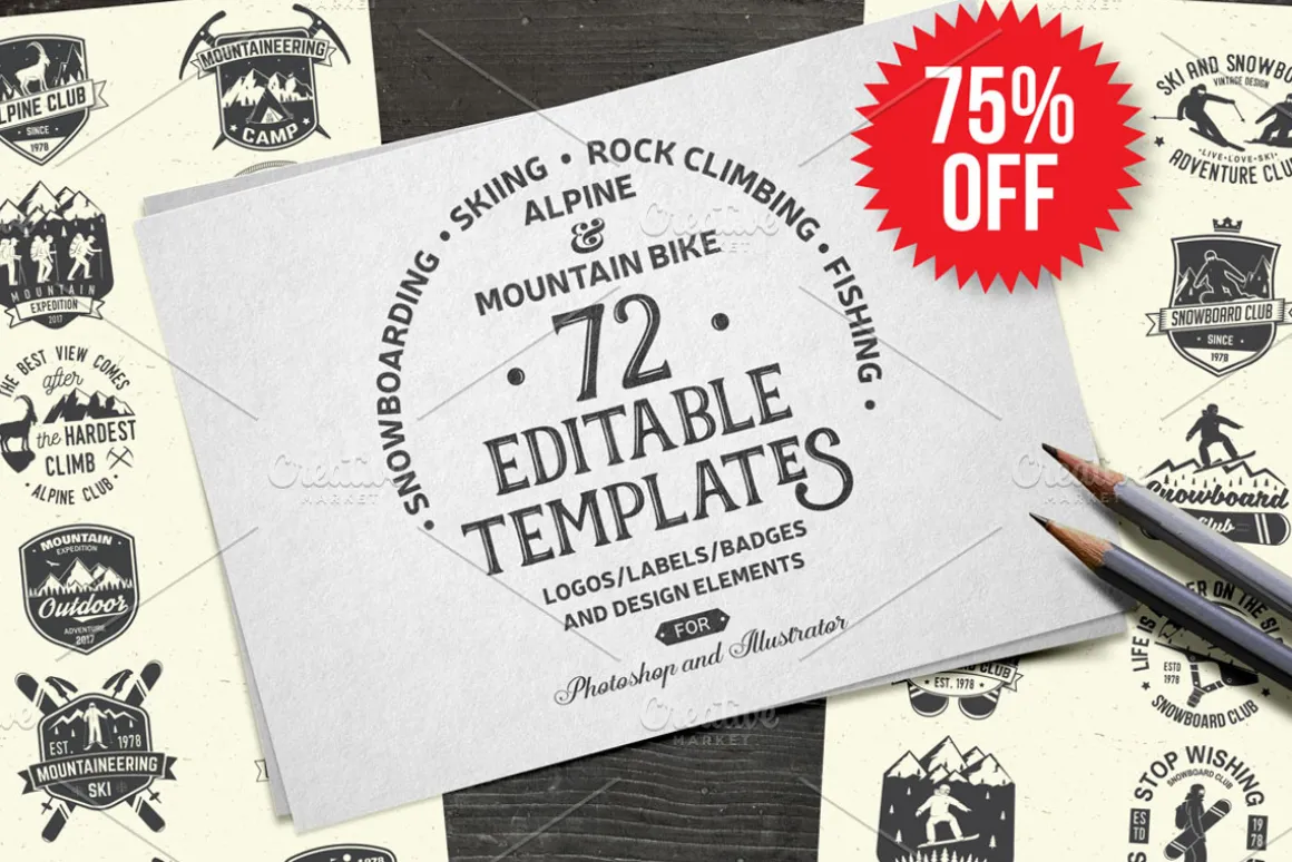 156 Editable Badges and Patches