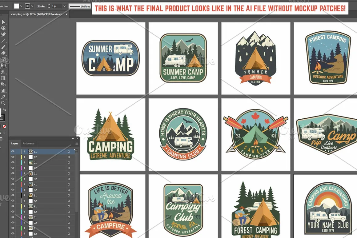 156 Editable Badges and Patches