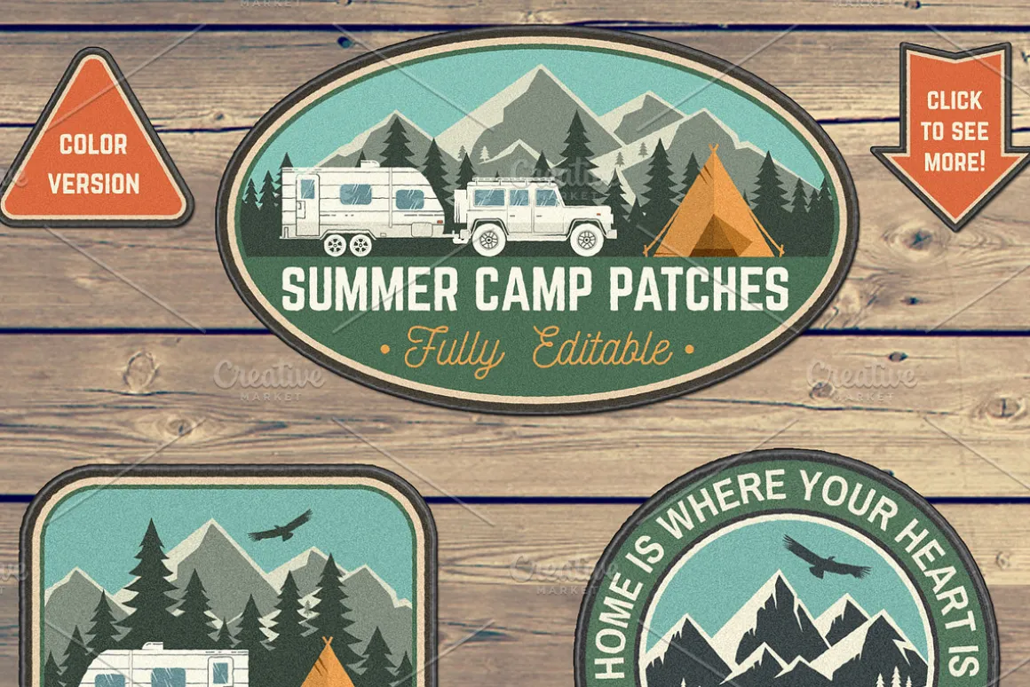 156 Editable Badges and Patches
