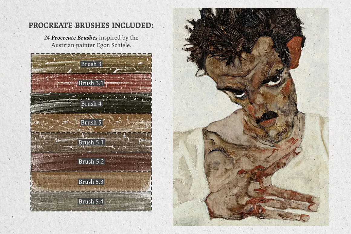 Egon Schiele Procreate Kit
