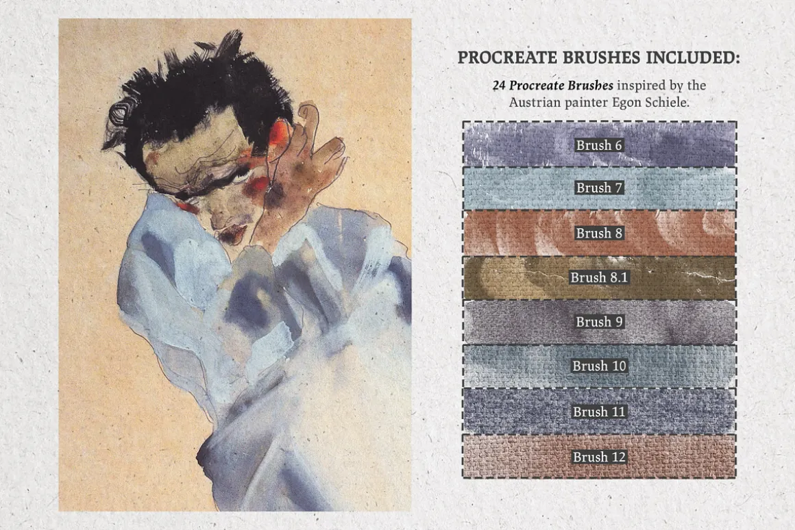 Egon Schiele Procreate Kit