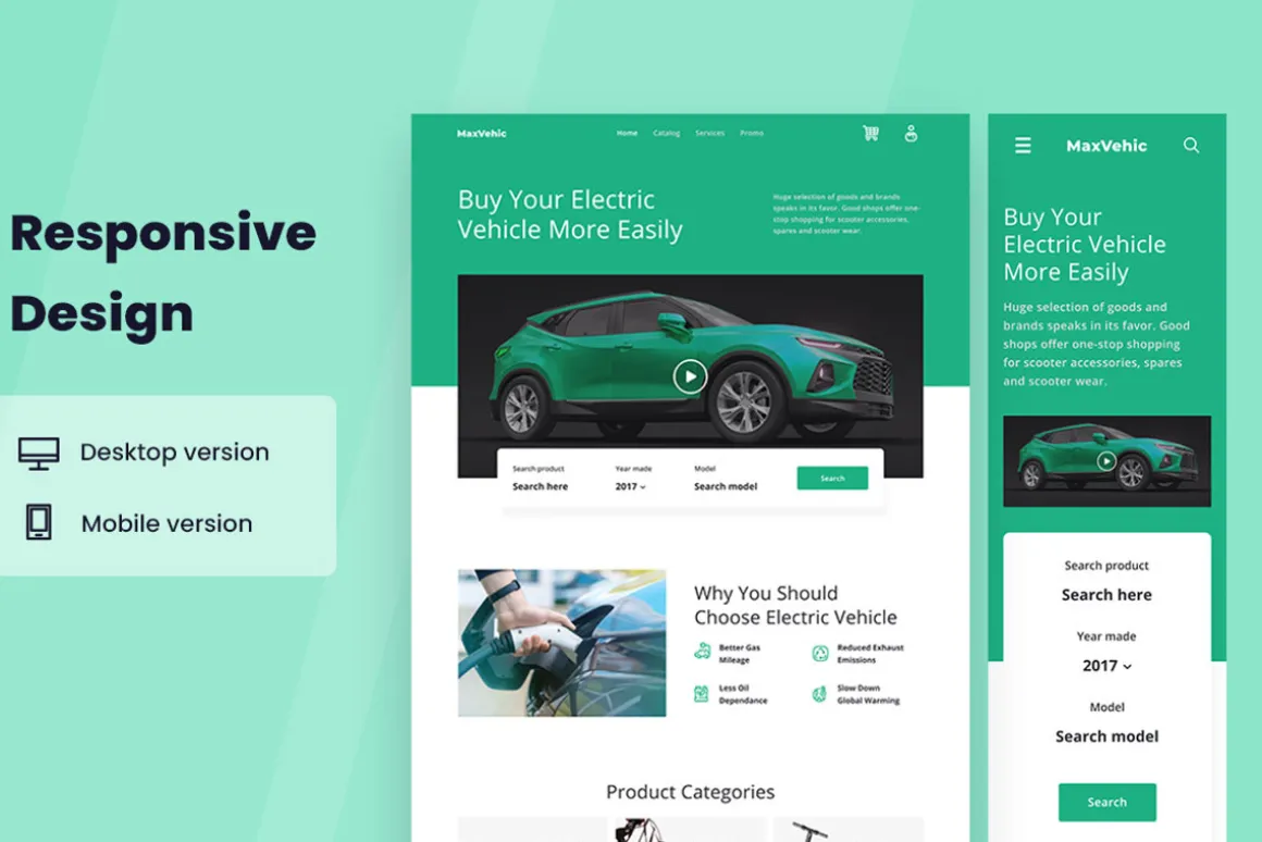 Electric Vehicle Website Design