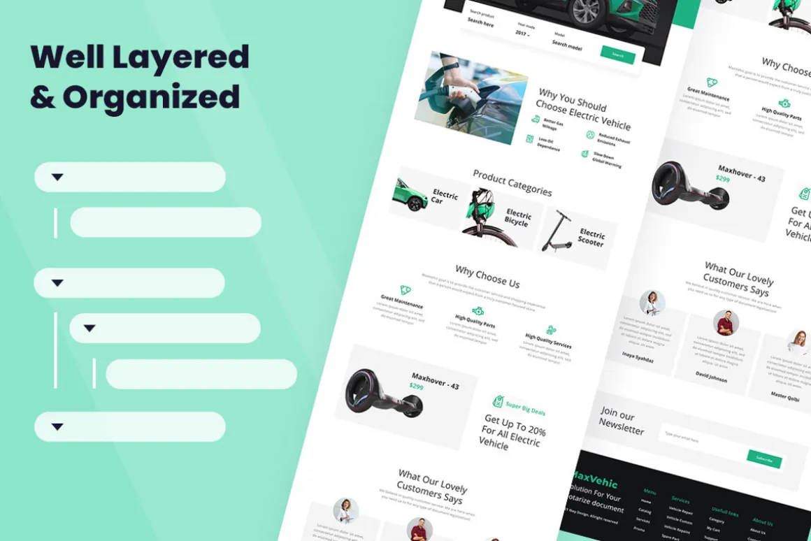 Electric Vehicle Website Design