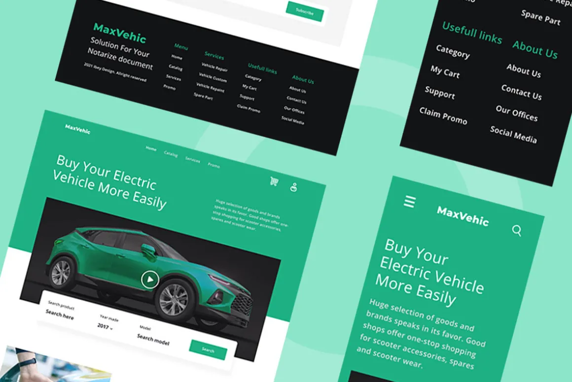 Electric Vehicle Website Design