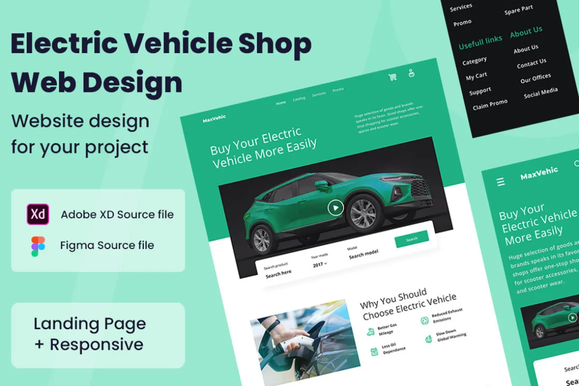 Electric Vehicle Website Design