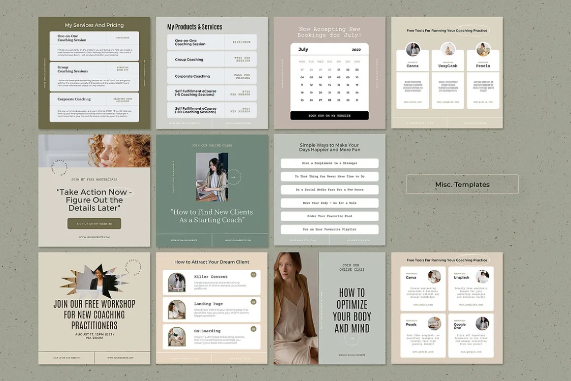 Elegant Coaching Social Media Kit