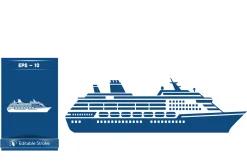 Elegant Cruise Ship Vector Design