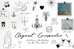 Elegant Escapades. Line art & Doodle
