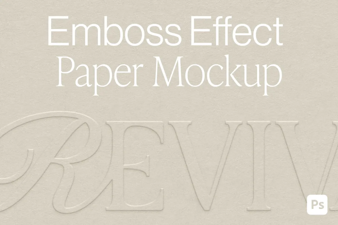 Embossed Debossed Paper Logo Mockup