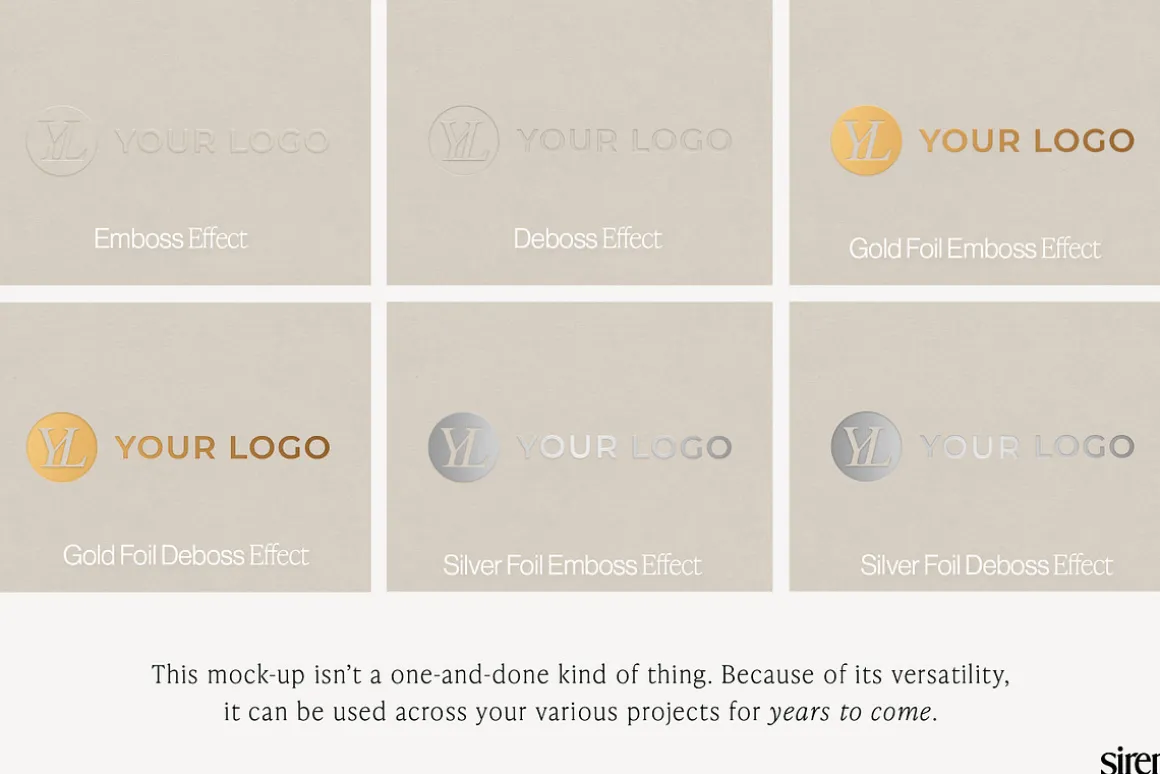 Embossed Debossed Paper Logo Mockup