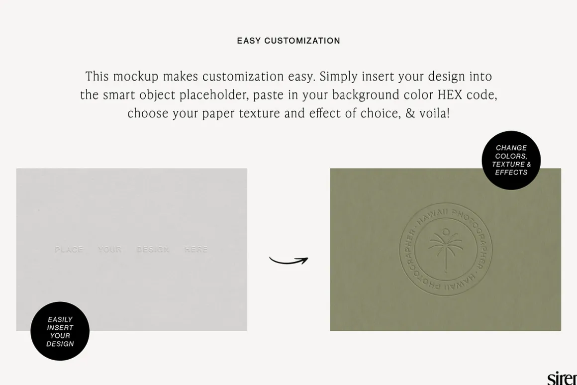 Embossed Debossed Paper Logo Mockup