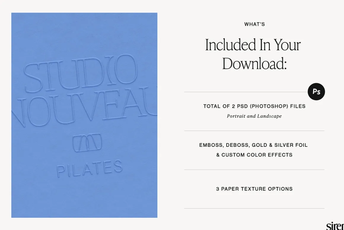 Embossed Debossed Paper Logo Mockup