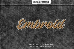 Embroidery Patch text effect