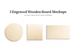 Engraved Wooden Board Mockups