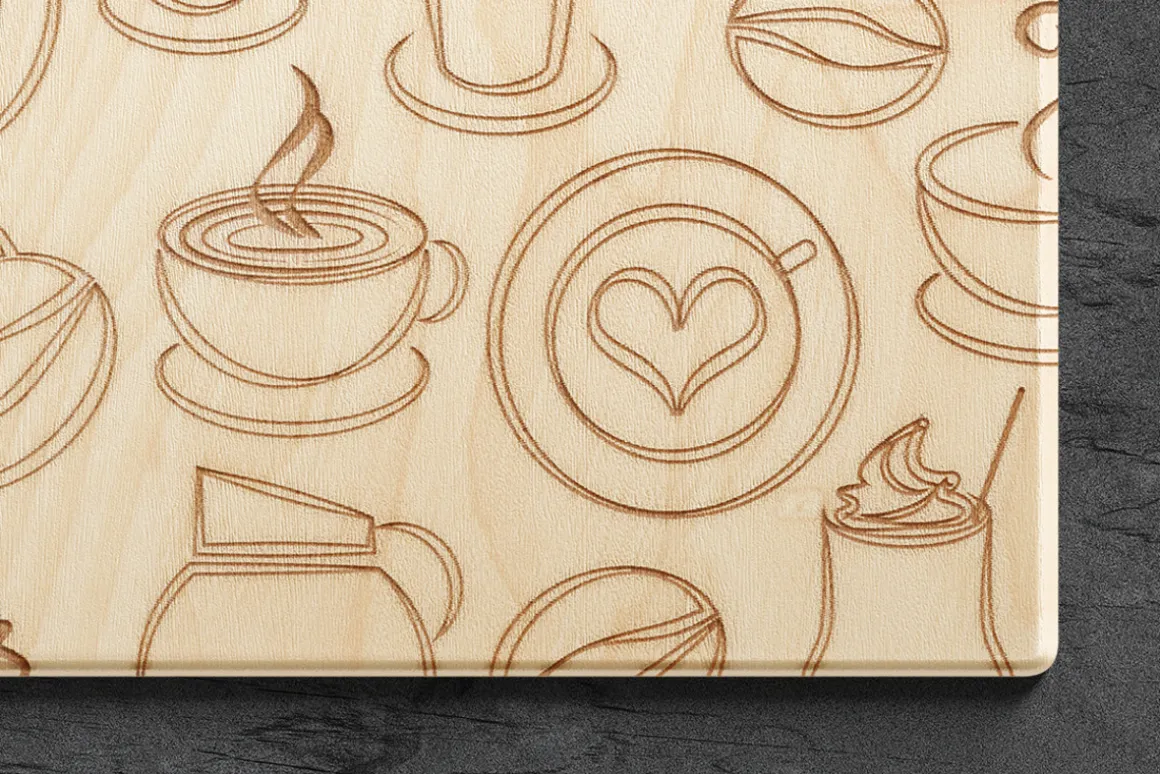 Engraved Wooden Board Mockups