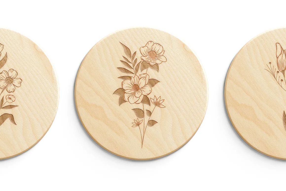 Engraved Wooden Board Mockups