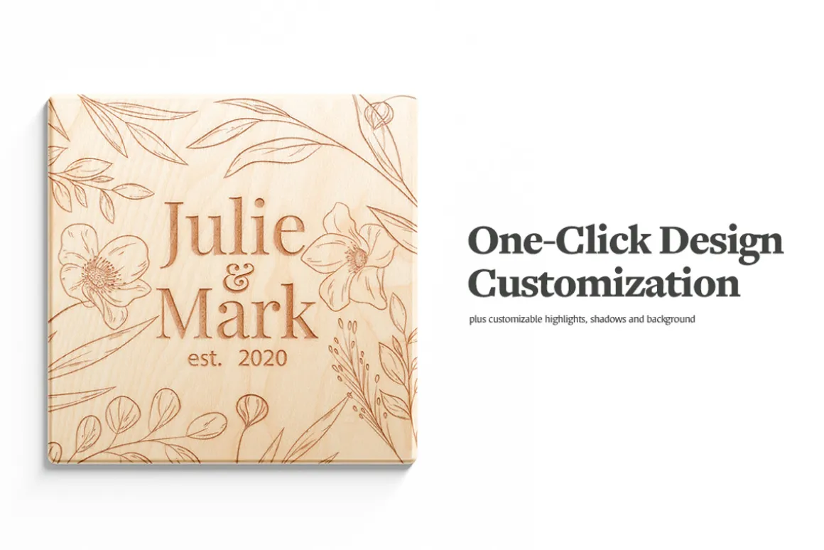 Engraved Wooden Board Mockups