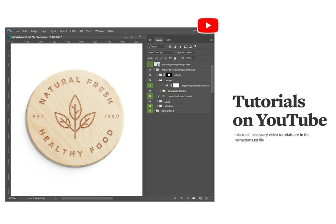 Engraved Wooden Board Mockups