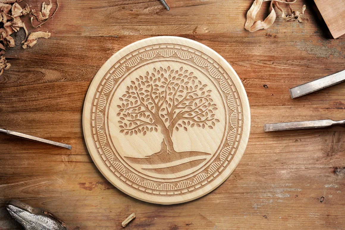 Engraved Wooden Board Mockups