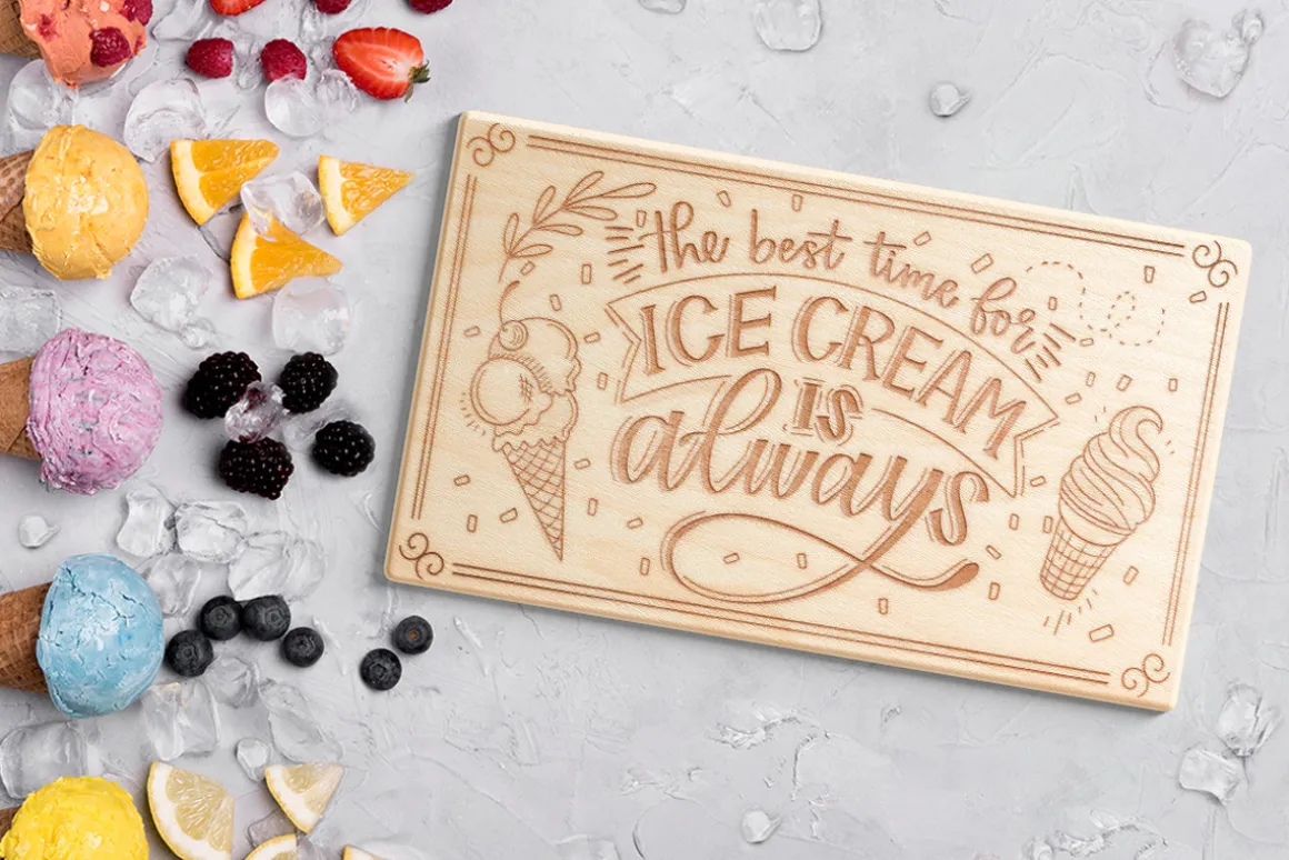 Engraved Wooden Board Mockups
