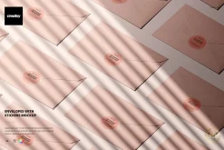 Envelopes with Sticker Mockup