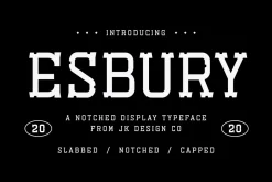 Esbury - A Notched Display Font
