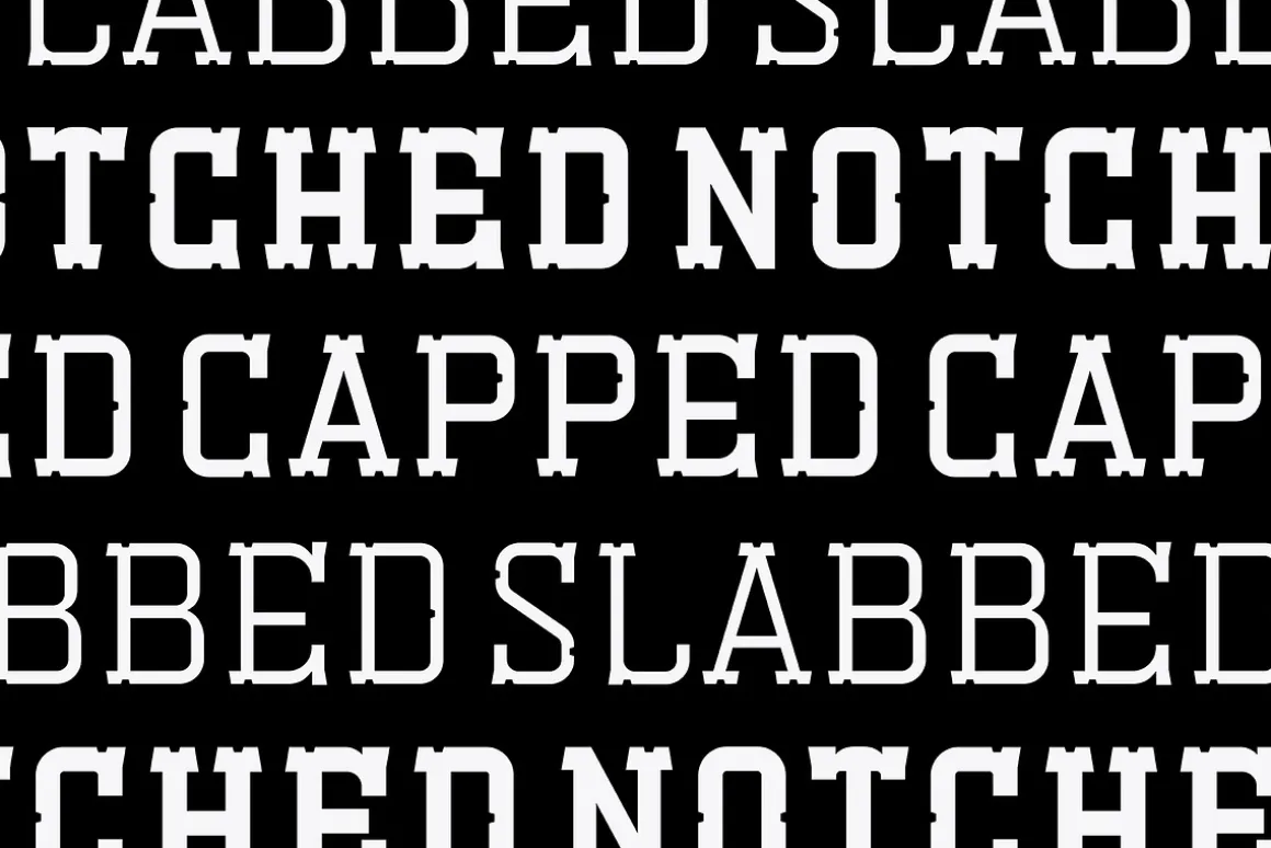 Esbury - A Notched Display Font