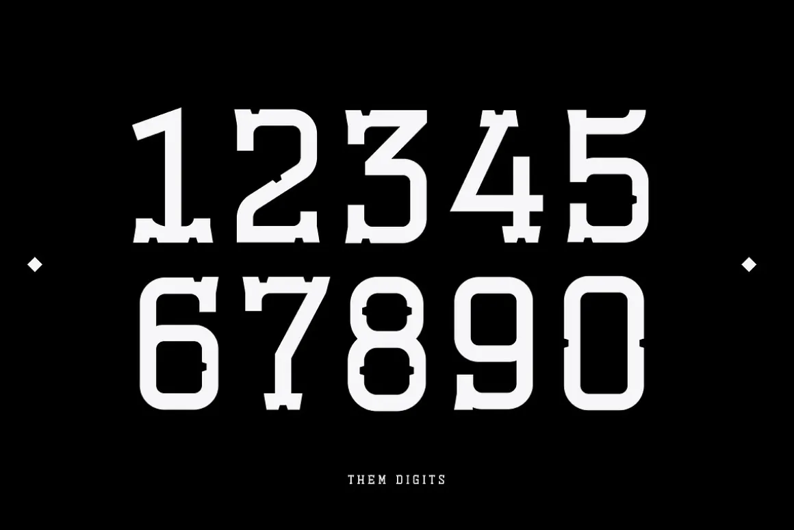 Esbury - A Notched Display Font