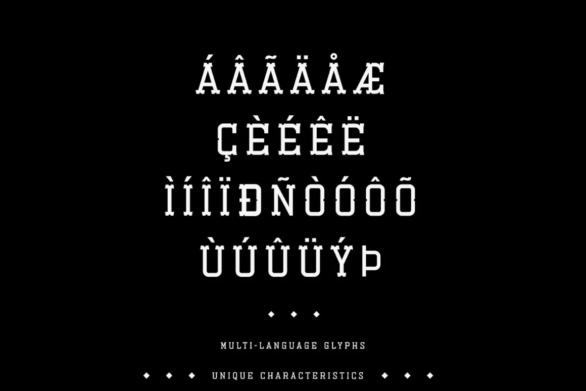 Esbury - A Notched Display Font