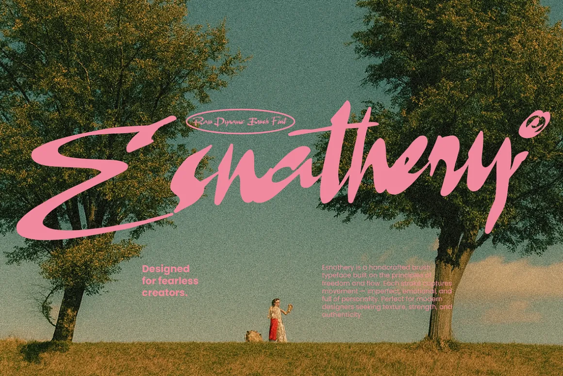 Esnathery - Raw Dynamic Brush Font