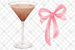 Espresso Martini Pink Bows Clipart