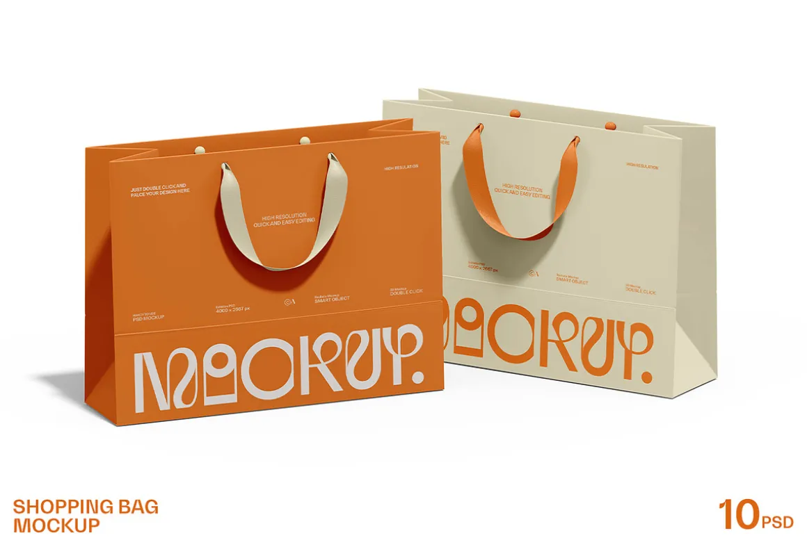 Euro Paper Tote Shopping Bag Mockup
