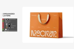 Euro Paper Tote Shopping Bag Mockup
