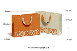 Euro Paper Tote Shopping Bag Mockup