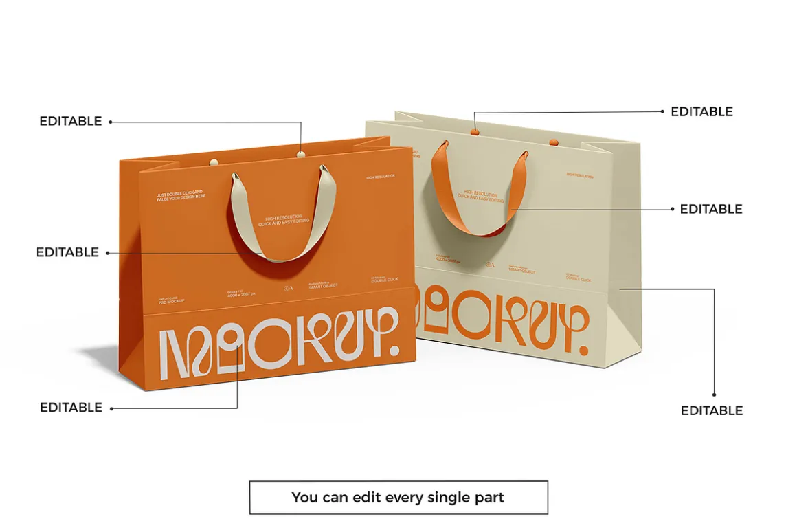 Euro Paper Tote Shopping Bag Mockup