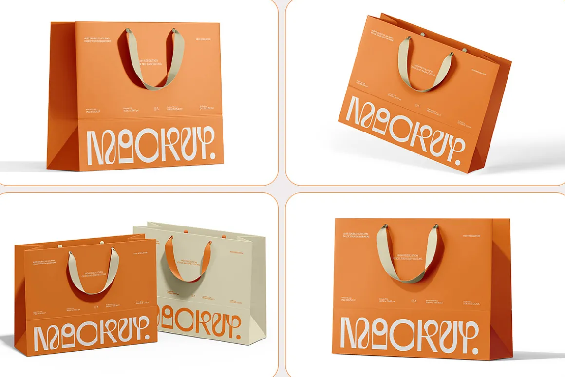 Euro Paper Tote Shopping Bag Mockup