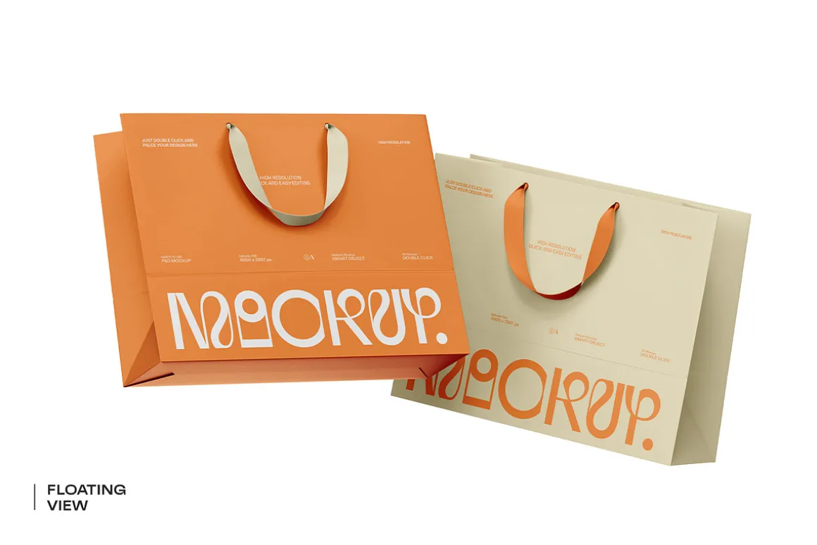 Euro Paper Tote Shopping Bag Mockup