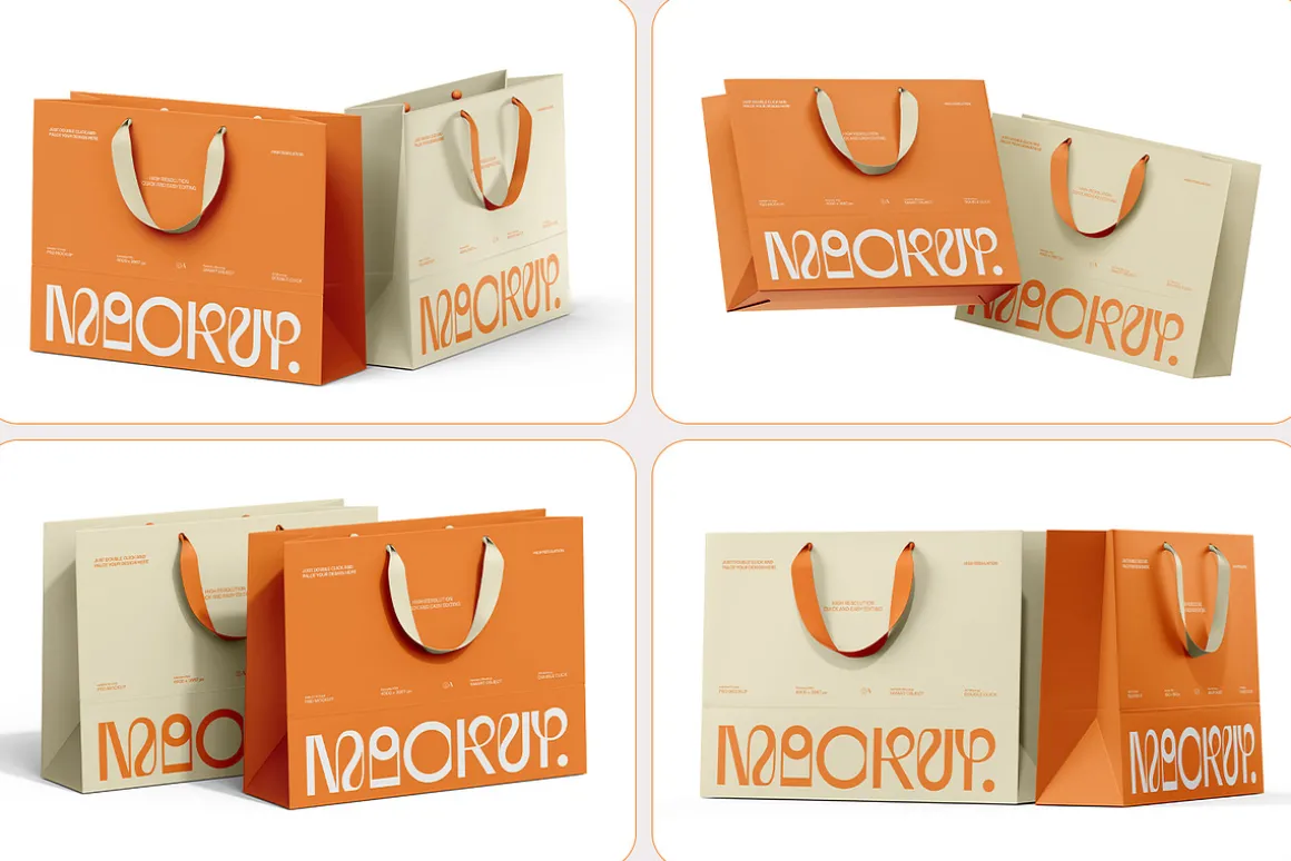 Euro Paper Tote Shopping Bag Mockup