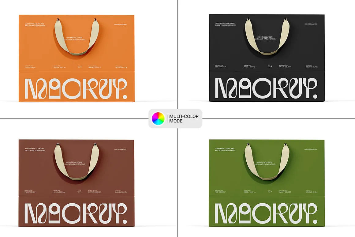 Euro Paper Tote Shopping Bag Mockup