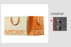 Euro Paper Tote Shopping Bag Mockup